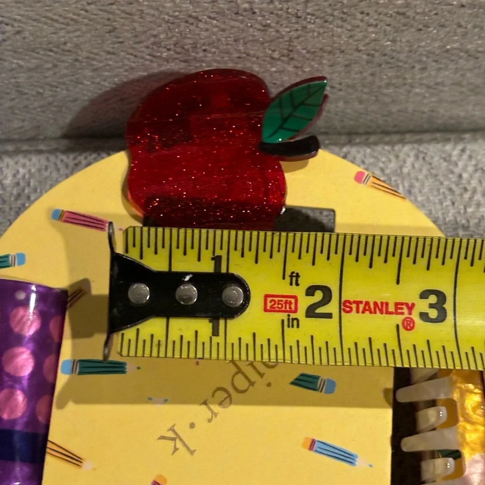 Women's Hair Clips -Back to School 4 Pieces - Apple, Bus, Calculator, Pencil NWT